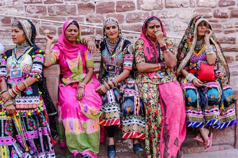 Women In Colourful Traditional Rajasthani Dress Editorial Photography