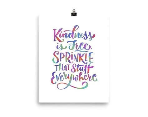 Copper Foil Print Kindness Is Free Sprinkle That Stuff Etsy