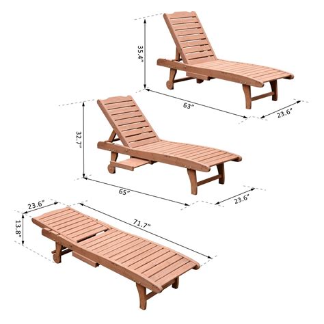 Polywood lounge chairs can handle many kinds of harsh weather conditions or environmental stressors, so our outdoor chaise lounges are offered in a variety of beautiful colors that will enhance the ambiance of any outdoor space. Outsunny Wooden Chaise Lounge Outdoor Patio Furniture ...