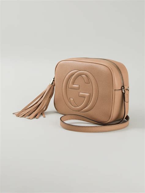 Lyst Gucci Soho Calf Leather Cross Body Bag In Natural