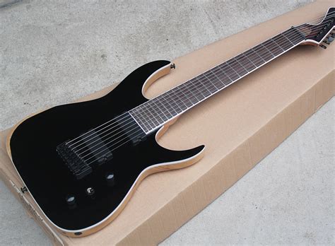 Black 8 Strings Electric Guitar with Rosewood Fretboard,Mahogany Neck