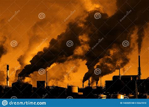 Pollution Air Quality Factory Smoke Pumping Into Atmosphere Environment
