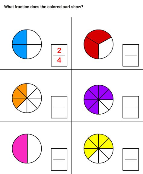 Fractions With Shapes Worksheet