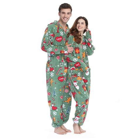 Angelique Adult Unisex Christmas Hooded Adult Onesie Pajamas Plus