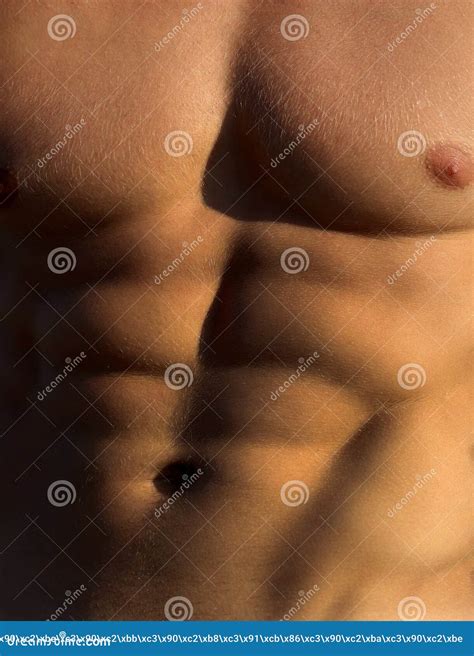 Ente Muscolare Torso Nudo Tipo Con Il Bello Torso Uomo Muscolare Tipo Muscolare Nudo E In