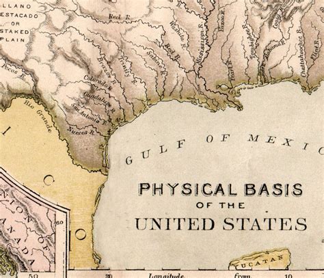 Antique 1890s Landscape Map Of The United States Print Digital Download