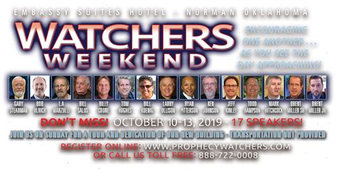 Watchers Weekend Conference October 10-13 in Norman, Oklahoma - The Prophecy Watchers