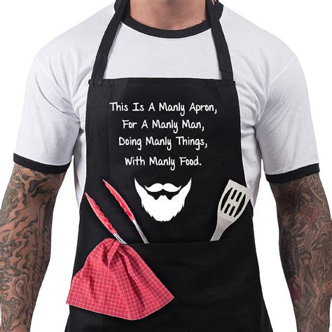 Bbq Aprons For Men Funny Cooking Bbq Apron In Cotton Adjustable