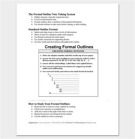 Formal Outline Template 10 Formats And Examples Dotxes