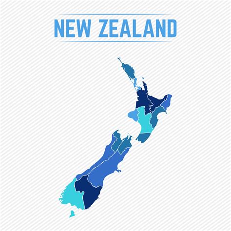 New Zealand Detailed Map With Regions 2320018 Vector Art At Vecteezy