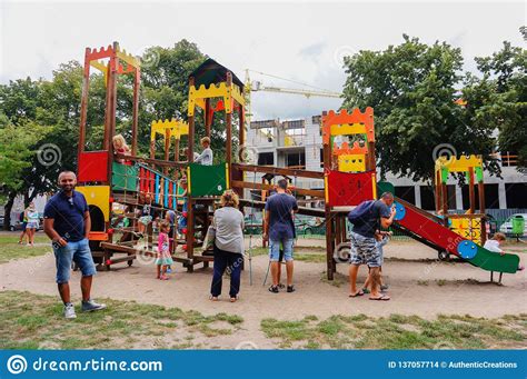 People and playground editorial stock image. Image of climb - 137057714