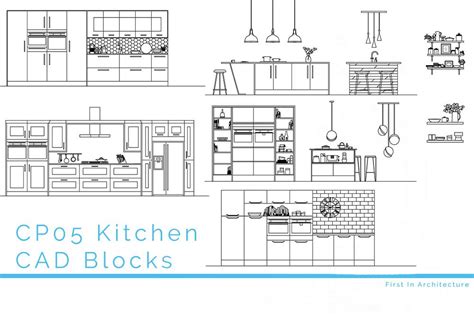 Contemporary Kitchen Cad Blocks First In Architecture