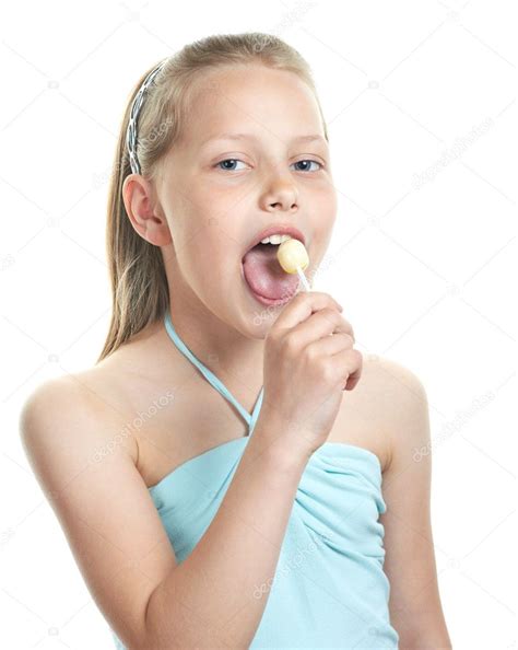 Cheerful Little Girl With Lollipop Stock Photo By ©dontcut 5715975