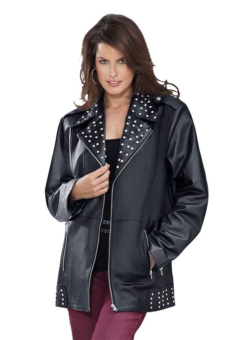 Leather Motorcycle Jacket Plus Size Outfits Clothes Fashion
