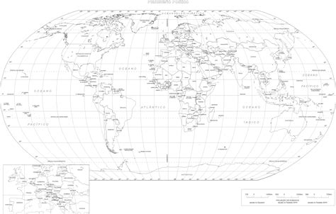 20 Mapas Mundi Preto E Branco Para Imprimir E Colorir Images