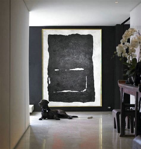 Modern Abstract Painting Black And White Original Minimalist Art