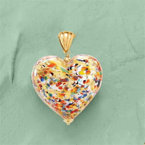 Italian Murano Glass Heart Pendant In 18kt Gold Over Sterling Ross Simons