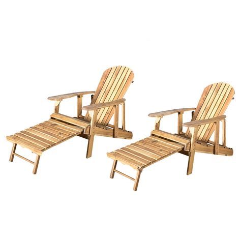 Nothing says summertime like a wooden adirondack chair! Noble House Oakley Natural Stained Reclining Wood ...
