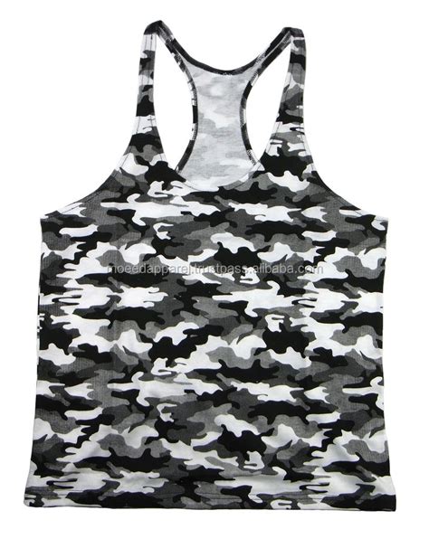 Fitness Men Tank Top Army Camo Camouflage Mens Bodybuilding Stringers