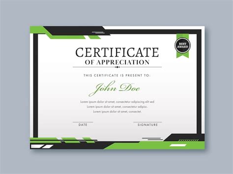 Premium Vector Appreciation Certificate Template Design In White And