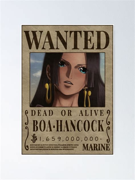 One Piece Wanted Poster Boa Hancock Bounty Wall Stickers Vintage Sexiz Pix