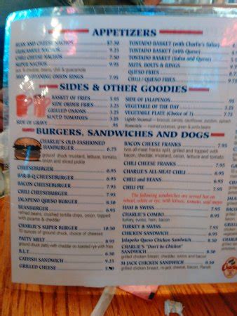 The goods menu and the logistics system in 2205 solved that problem. Good Time Charlie's Bar and Grill, San Antonio - Menu ...