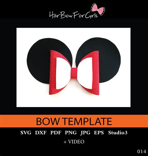 Minnie Mouse Ears Bow Template Svg Minnie Mouse Bows Hair Bow Etsy