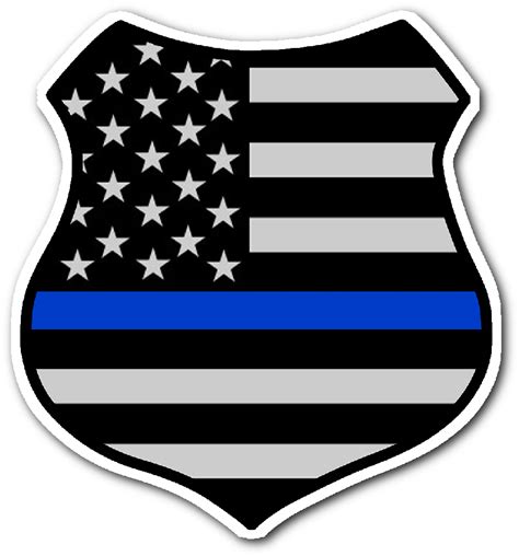 Download Thin Blue Line American Flag Shield Sticker Blue Line Flag