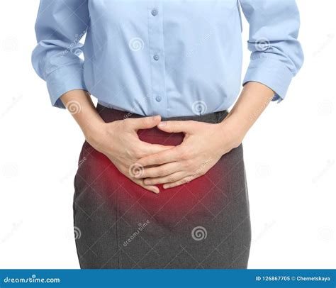Woman Suffering From Abdominal Pain Stock Image Image Of Medical