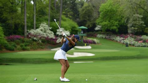 Maria Fassi Of Mexico Plays From The No 12 Tee During The Augusta National Practice Round Of