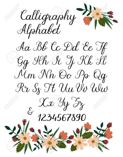 Calligraphic Alphabet Handwritten Brush Font Uppercase Lowercase