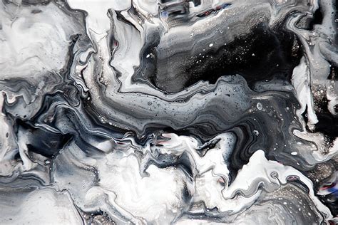 Black And White Fluid Painting An Abstract Black And White