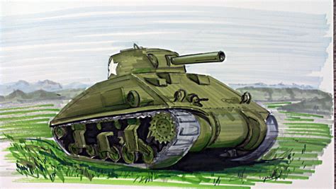 Sherman Tank Drawing At Explore Collection Of