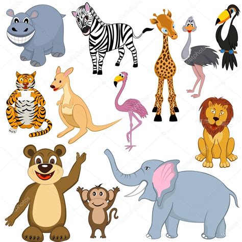 Conjunto De 12 Animales De Dibujos Animados 2023