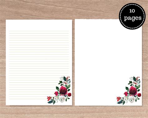Floral Stationary For Wedding Writing Paper Printables 316