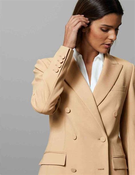 Tailored Double Breasted Blazer Stylish Blazer Long Sleeve Blazers