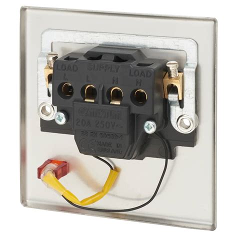 Contactum 20a 1 Gang Double Pole Control Switch With Neon Brushed