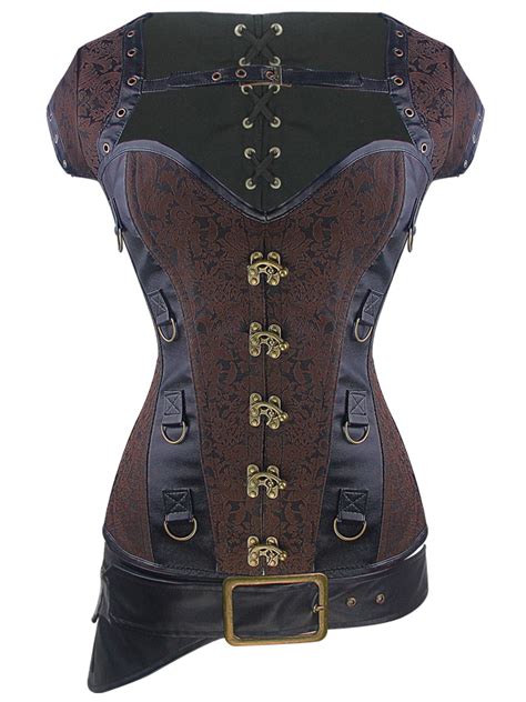 buy wholesale gothic dobby 12 steel boned bustier tops steampunk corset online burvogue