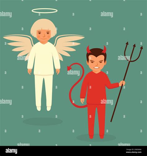 Angels With Horns Stock Vector Images Alamy