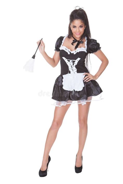 empregada doméstica sexy no uniforme skimpy imagem de stock imagem de duelo minissaia 55850039