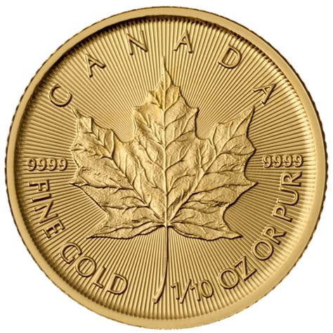 moneta złota Kanadyjski Liść Klonu 1/10oz | Złoto \ MONETY BULIONOWE ...