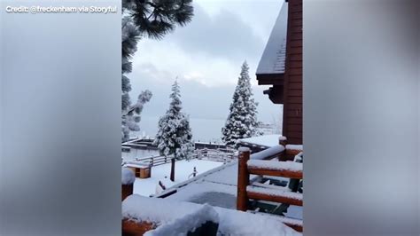 First Snow Blankets Lake Tahoe On Thanksgiving Abc7 San Francisco
