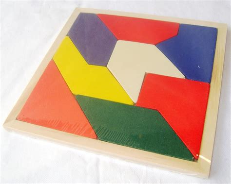 New Set Of 2 Colourful Wooden Mosaic Puzzles In Frame Traditional Toy