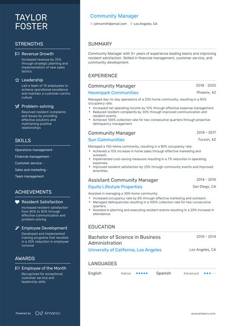 5 Community Manager Resume Examples And Guide For 2023
