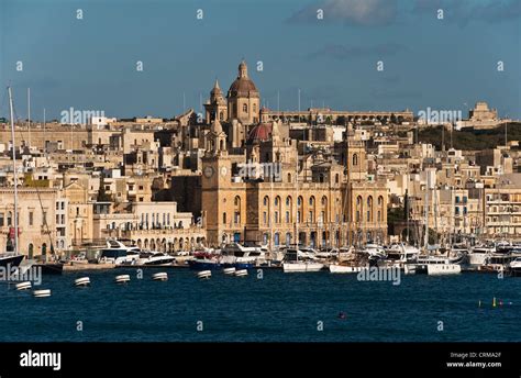The Old City Of Birgu Malta Overlooking The Grand Harbour The