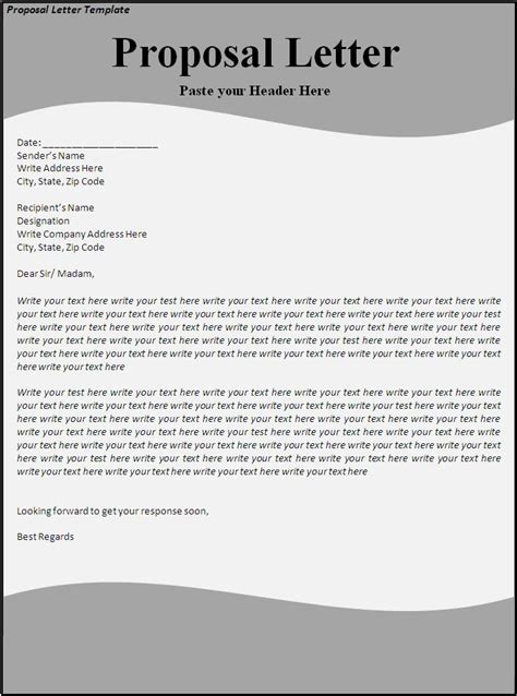 Proposal Letter Template Free Words Templates