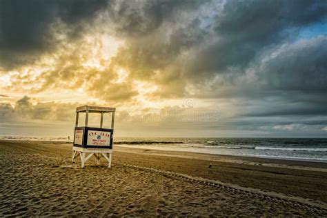 Ocean City Lifeguard Stand At Sunrise Editorial Image Image Of Dusk