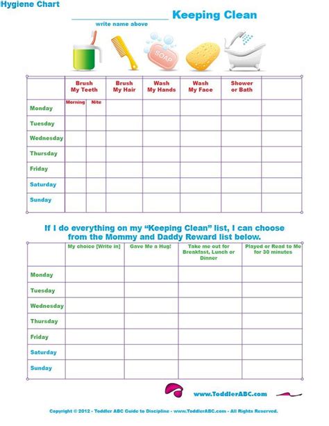 Printable Daily Personal Hygiene Checklist