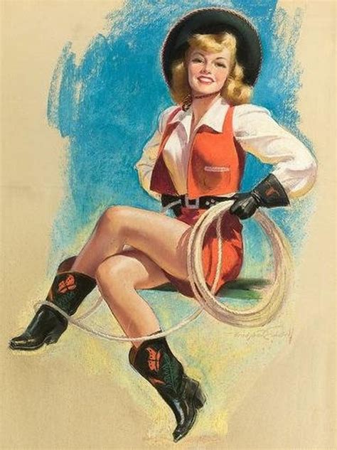 Cowgirls Pin Up Art And Illustrations 24 Trading Cards Set Etsy