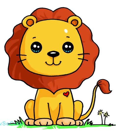 Lion Dsc Cute Animal Drawings Kawaii Cute Little Drawings Cute